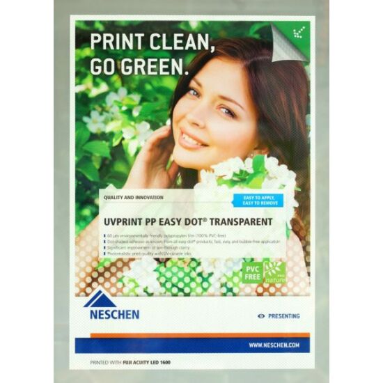 UVprint PP easy dot transparent - PVC mentes, fényes, átlátszó fólia
